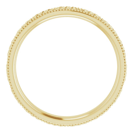 14K Yellow 3 mm Milgrain Edge Celtic-Inspired Flat Band