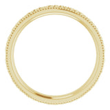 14K Yellow Gold 3 mm Milgrain Edge Celtic-Inspired Flat Band Size 4.5