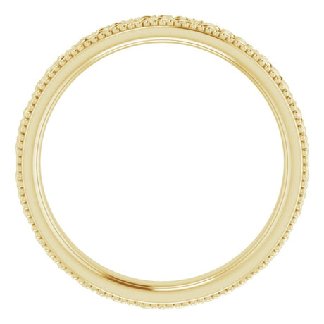 14K Yellow Gold 3 mm Milgrain Edge Celtic-Inspired Flat Band Size 4.5