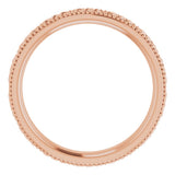 14K Rose 3 mm Milgrain Edge Celtic-Inspired Flat Band Size 4