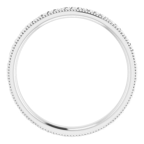 Sterling Silver 3 mm Milgrain Edge Celtic-Inspired Flat Band Size 8