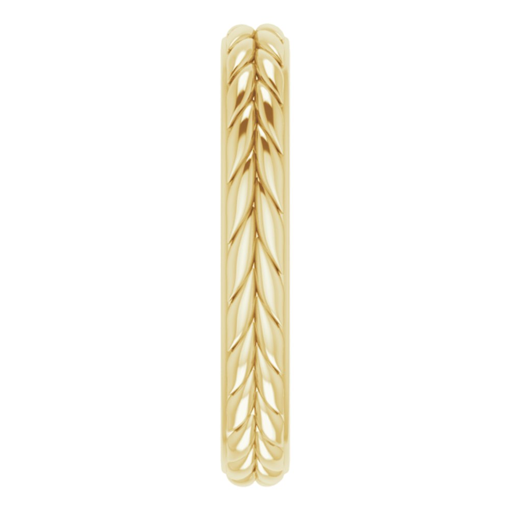 14K Yellow Gold 3 mm Wheat Pattern Flat Band Size 5