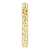 14K Yellow 3 mm Wheat Pattern Flat Band