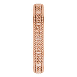 14K Rose 3 mm Milgrain Edge Celtic-Inspired Flat Band Size 4