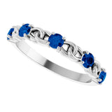 Sterling Silver Lab-Grown Blue Sapphire Stackable Ring