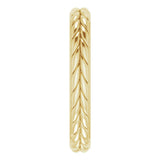 14K Yellow Gold 3 mm Wheat Pattern Flat Band Size 5.5
