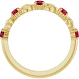 14K Yellow Natural Ruby Stackable Ring