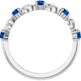 Sterling Silver Lab-Grown Blue Sapphire Stackable Ring