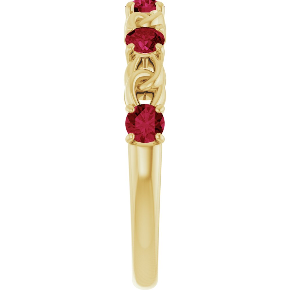 14K Yellow Natural Ruby Stackable Ring