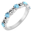 14K White Natural Aquamarine Stackable Ring