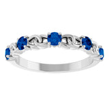 Sterling Silver Lab-Grown Blue Sapphire Stackable Ring