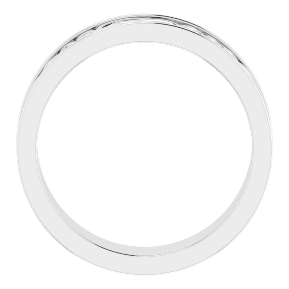 14K White Gold 6 mm Celtic-Inspired Inlay Flat Band