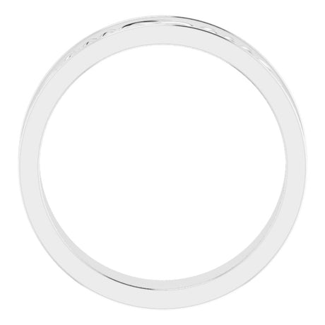 14K White Gold 6 mm Celtic-Inspired Inlay Flat Band Size 11.5