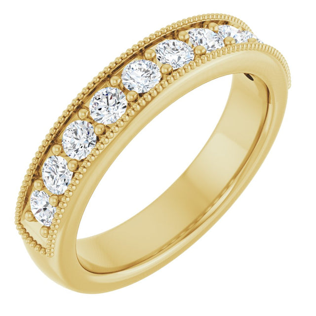 14K Yellow 5/8 CTW Lab-Grown Diamond Anniversary Band