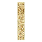 14K Yellow Gold 4 mm Milgrain Edge Floral Flat Band Size 7