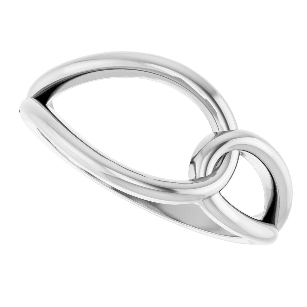 14K White Interlocking Circle Ring