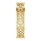 14K Yellow Gold 6 mm Celtic-Inspired Flat Band Size 10.5