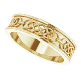 14K Yellow Gold 6 mm Celtic-Inspired Flat Band Size 10.5