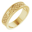 14K Yellow Gold 6 mm Celtic-Inspired Flat Band Size 10.5