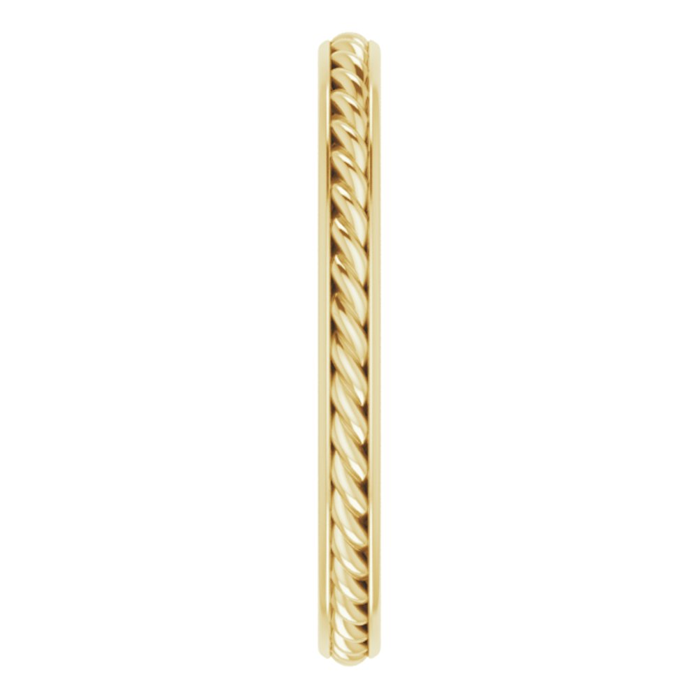 14K Yellow Gold 2 mm Rope Flat Band Size 5.5