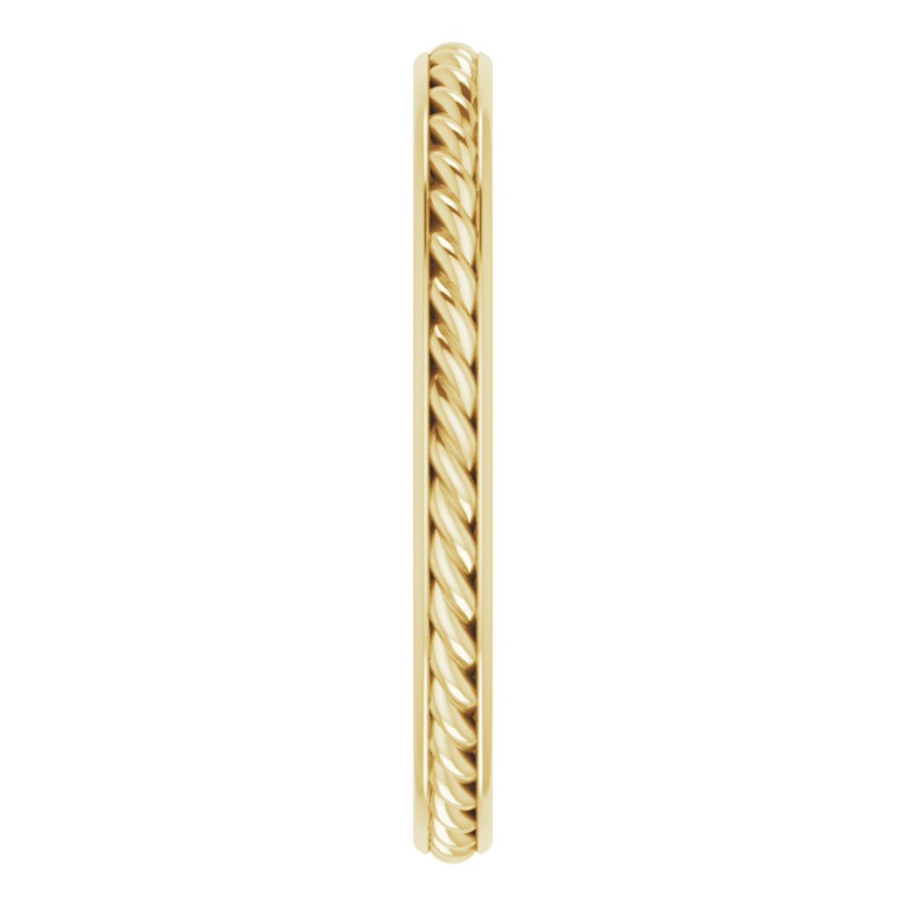 14K Yellow 2 mm Rope Flat Band