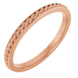 14K Rose 2 mm Rope Band Size 7