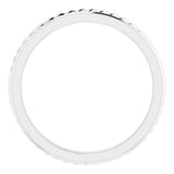 14K White Gold 2 mm Rope Flat Band Size 6