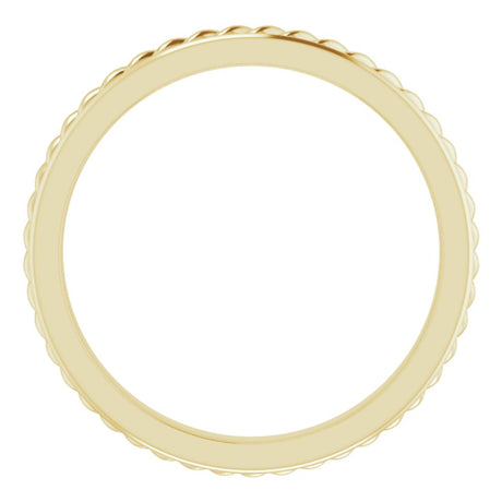 14K Yellow Gold 2 mm Rope Flat Band Size 5.5