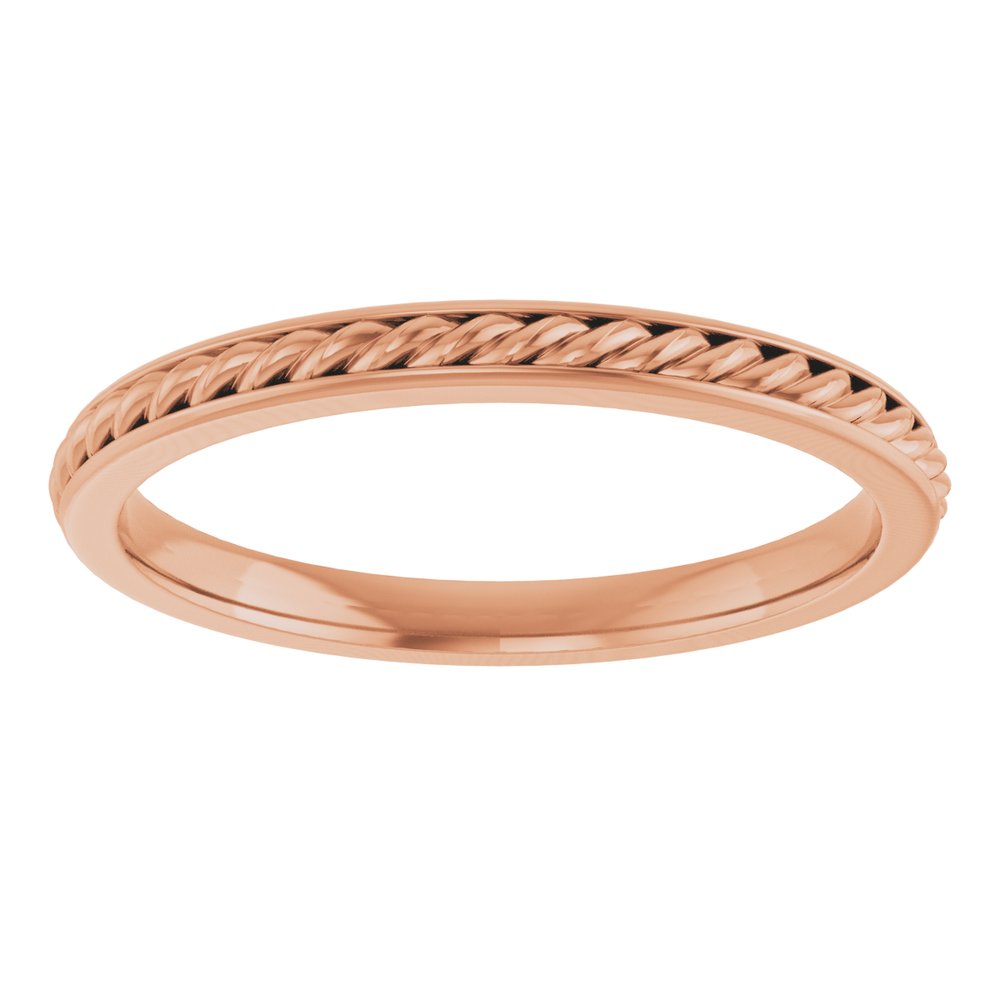 14K Rose 2 mm Rope Band Size 7