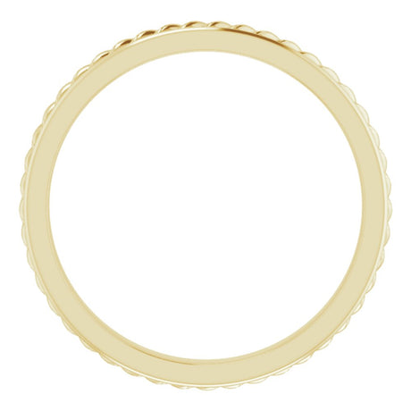 14K Yellow 2 mm Rope Flat Band
