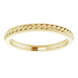 14K Yellow Gold 2 mm Rope Flat Band Size 5.5
