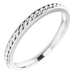 14K White Gold 2 mm Rope Flat Band Size 6