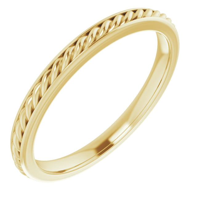 14K Yellow 2 mm Rope Flat Band Size 6