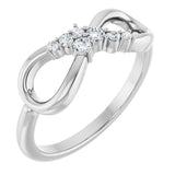 14K White 1/8 CTW Natural Diamond Infinity-Inspired Ring