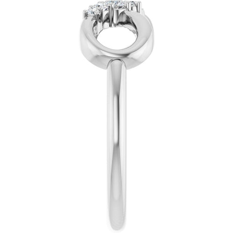 14K White Gold 1/8 CTW Natural Diamond Infinity-Inspired Ring