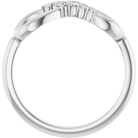 14K White 1/8 CTW Natural Diamond Infinity-Inspired Ring