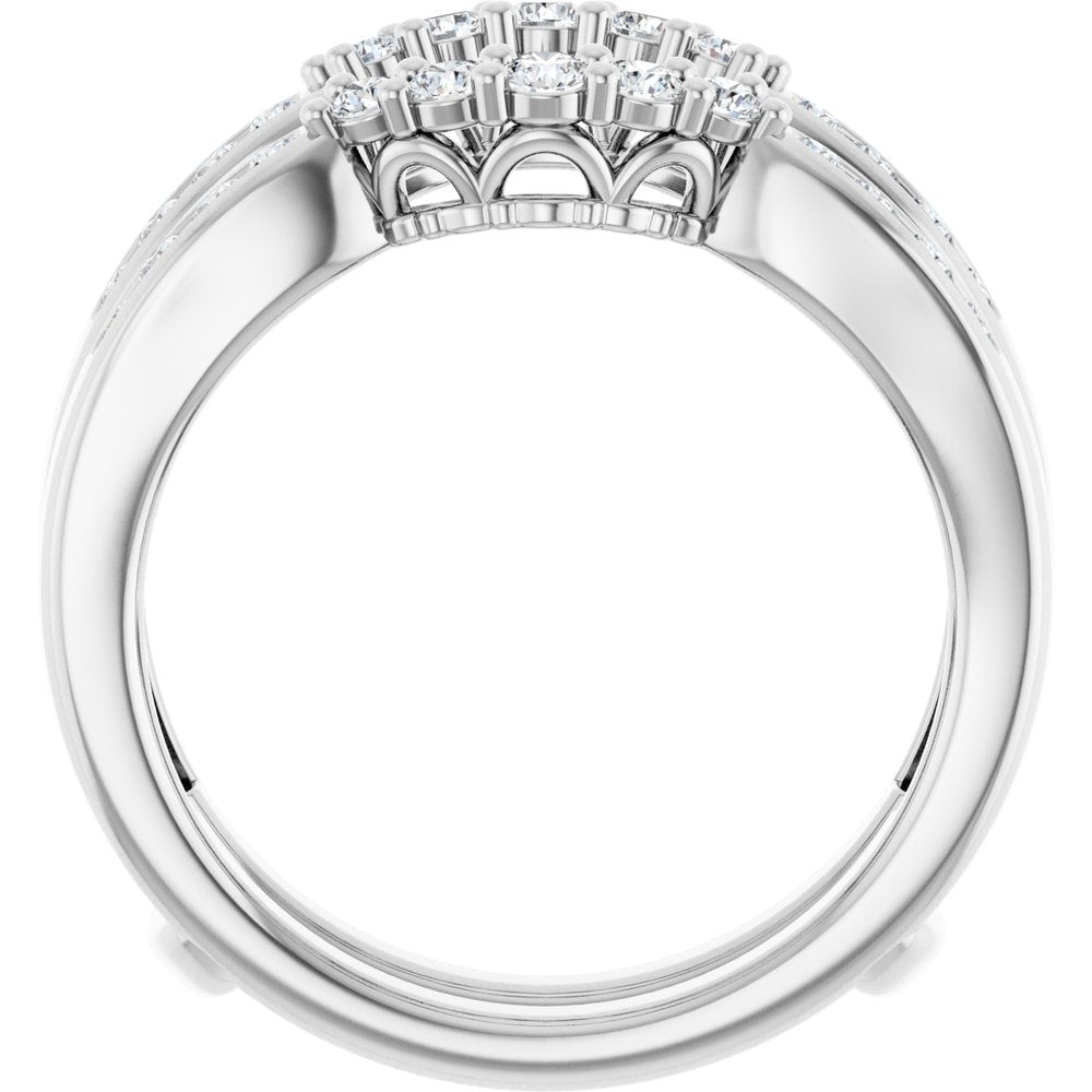 14K White 1/2 CTW Natural Diamond Ring Guard