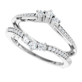 14K White 1/3 CTW Natural Diamond Ring Guard