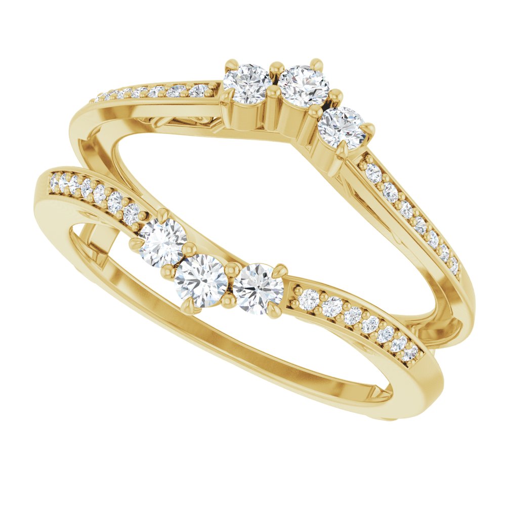 14K Yellow 1/3 CTW Natural Diamond Ring Guard