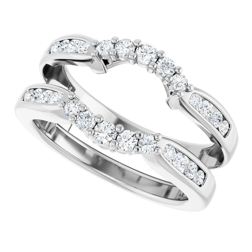 14K White 1/2 CTW Natural Diamond Ring Guard