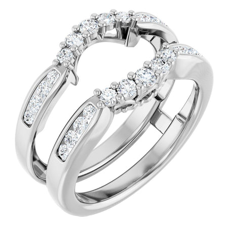 14K White 1/2 CTW Natural Diamond Ring Guard