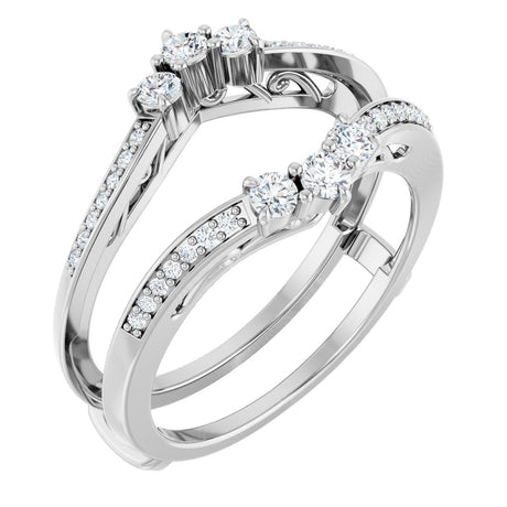 14K White 1/3 CTW Natural Diamond Ring Guard