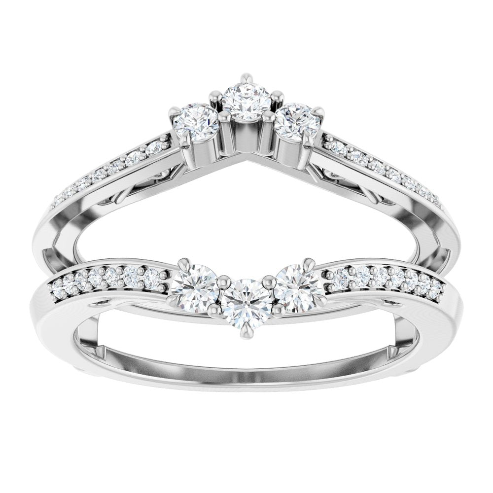 14K White 1/3 CTW Natural Diamond Ring Guard