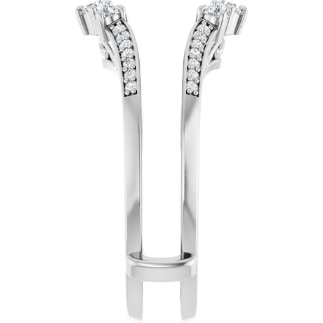 14K White 1/3 CTW Natural Diamond Ring Guard