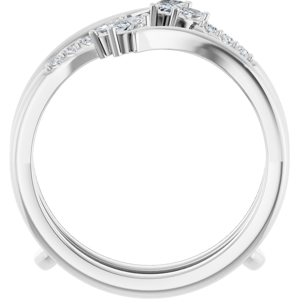 14K White Gold 1/4 CTW Natural Diamond Ring Guard 