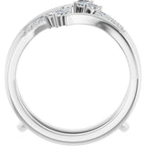 14K White Gold 1/4 CTW Natural Diamond Ring Guard 