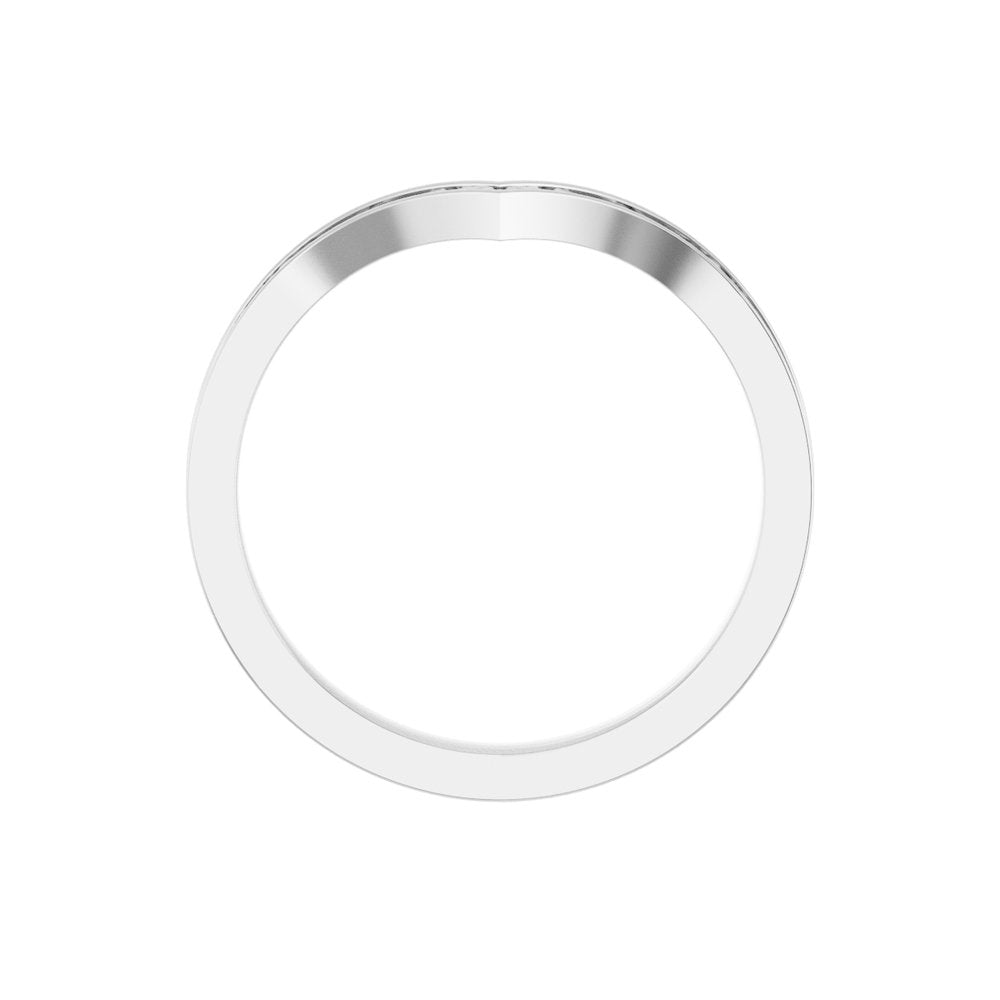14K White Vintage-Inspired V Ring