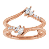 14K Rose Gold 1/4 CTW Natural Diamond Ring Guard 