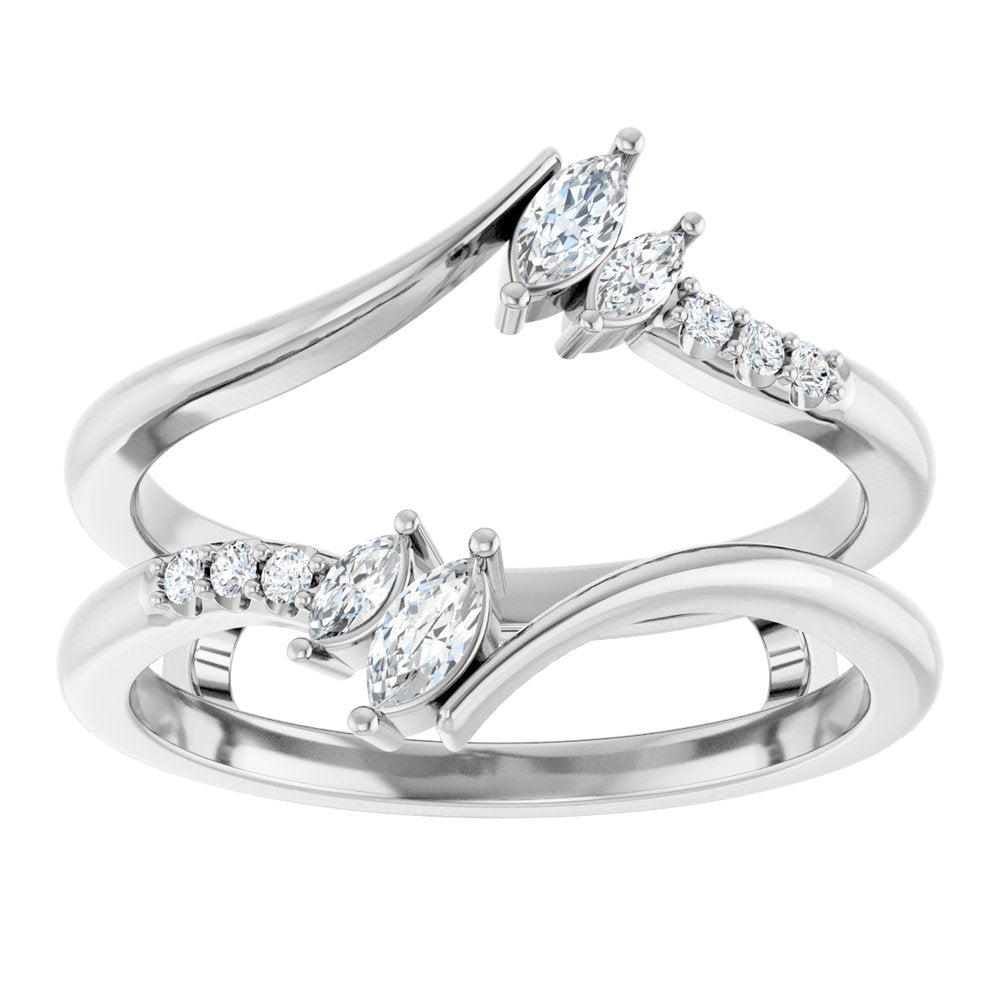 14K White Gold 1/4 CTW Natural Diamond Ring Guard 