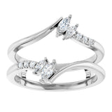 14K White Gold 1/4 CTW Natural Diamond Ring Guard 